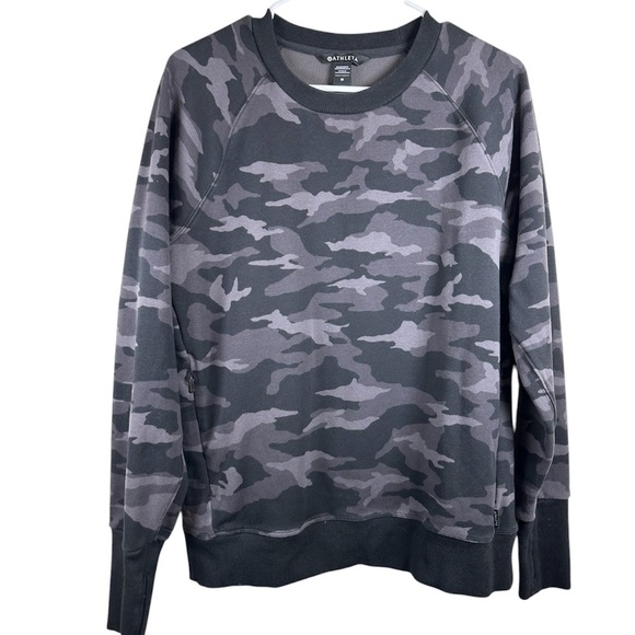 ATHLETA Triumph Black Camo Printed Crewneck Sweatshirt- Women’s Size Medium - Picture 3 of 9